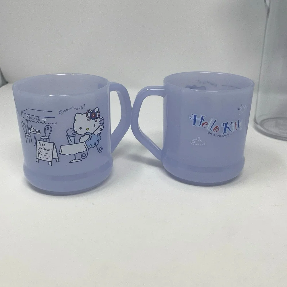 Vtg 2002 Sanrio Hello‎ Kitty Blue Angel Pitcher & Cup Set French Angel Rare Y2K